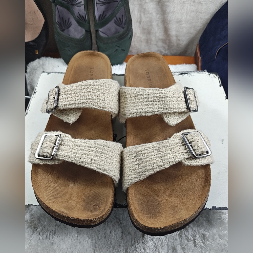 Torrid Fabric 2-Strap Slide Sandals Men's Size 12WW